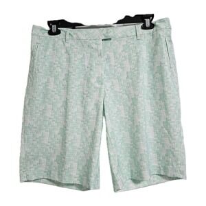 Lady Hagen Shorts Women 12 Mint Green White Mosaic Golf Performance Stretch